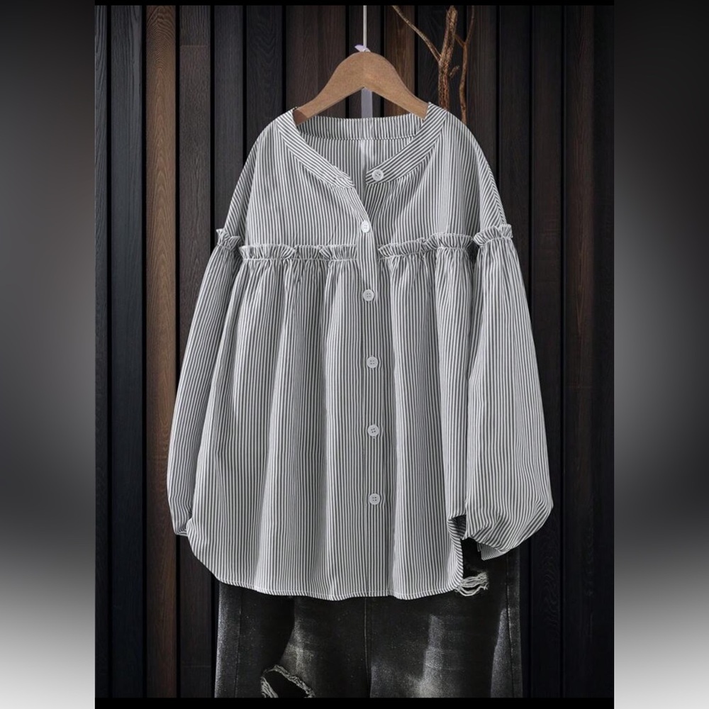 Striped Black and White Women's Top